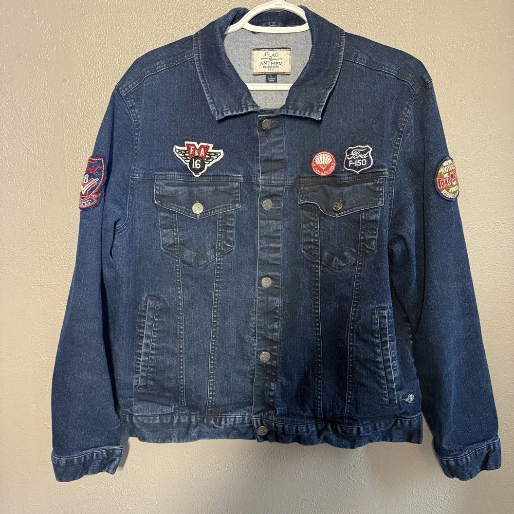 FLAG & ANTHEM X FORD TRUCKS Men's Denim Jacket 100th Anniversary Rare Size Large